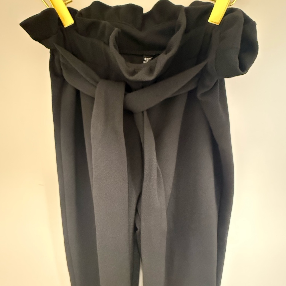 SHEIN Black High-Waisted Paper bag Pants